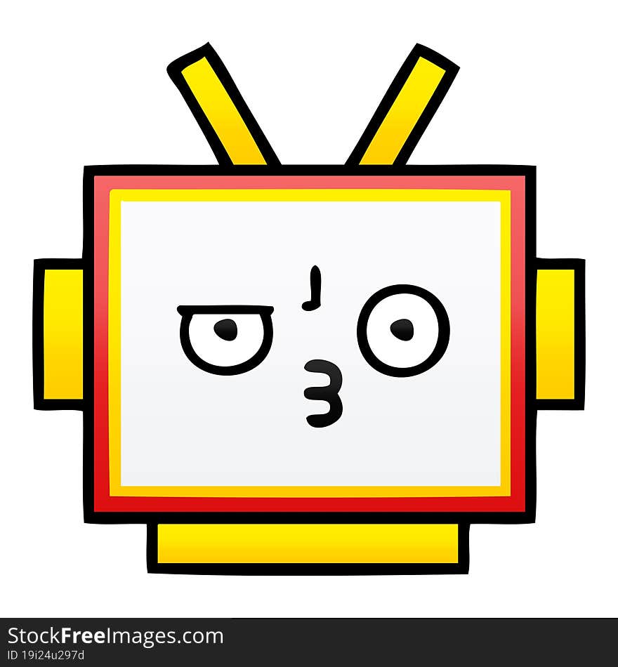 gradient shaded cartoon robot head