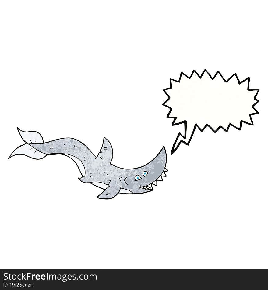 speech bubble textured cartoon shark