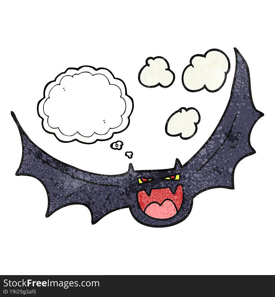 thought bubble textured cartoon halloween bat