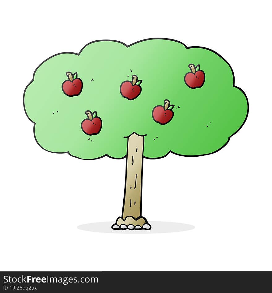 cartoon apple tree