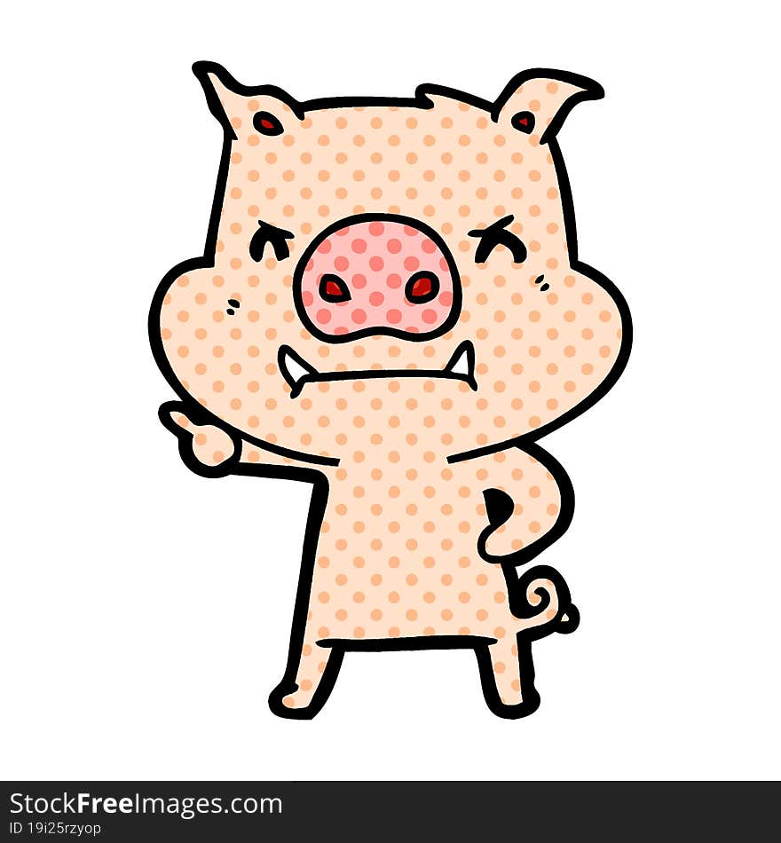 angry cartoon pig. angry cartoon pig