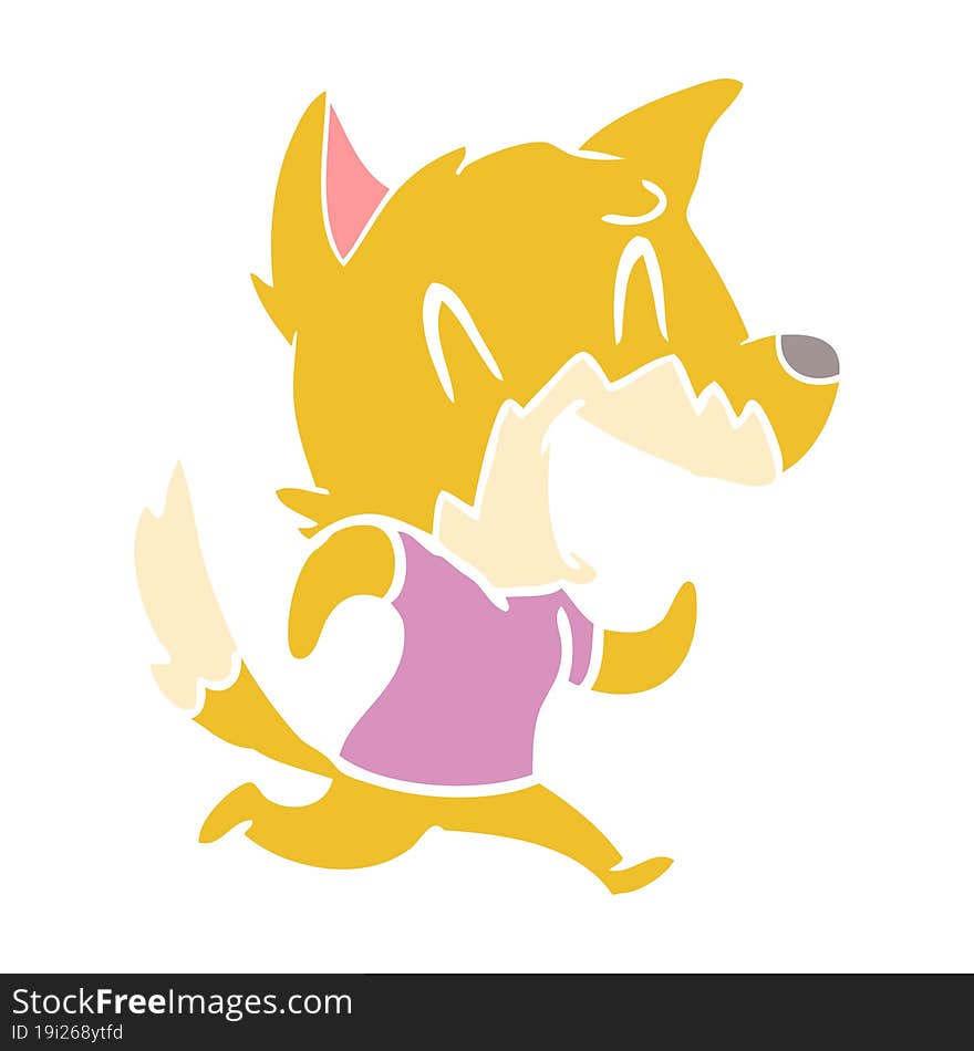 laughing fox running away