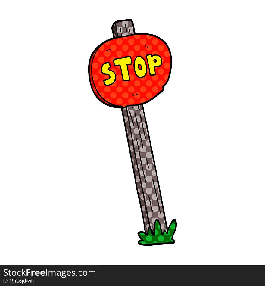 Cartoon Doodle Road Sign