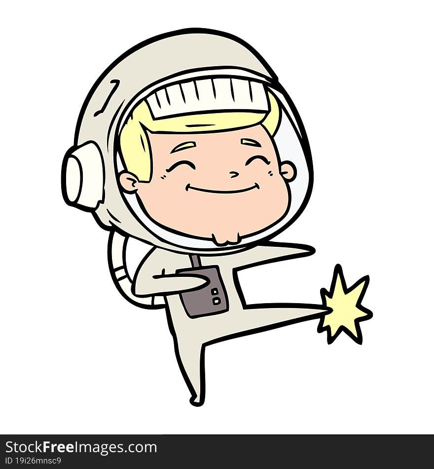 happy cartoon astronaut. happy cartoon astronaut