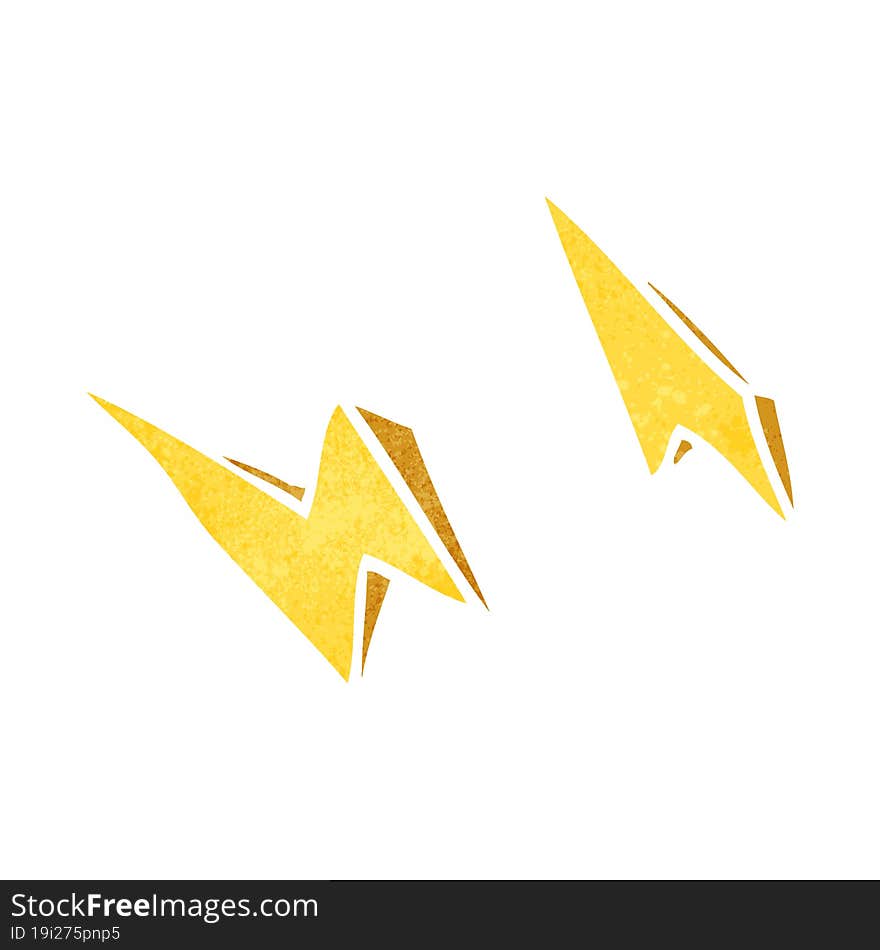 retro cartoon lightning bolt doodles