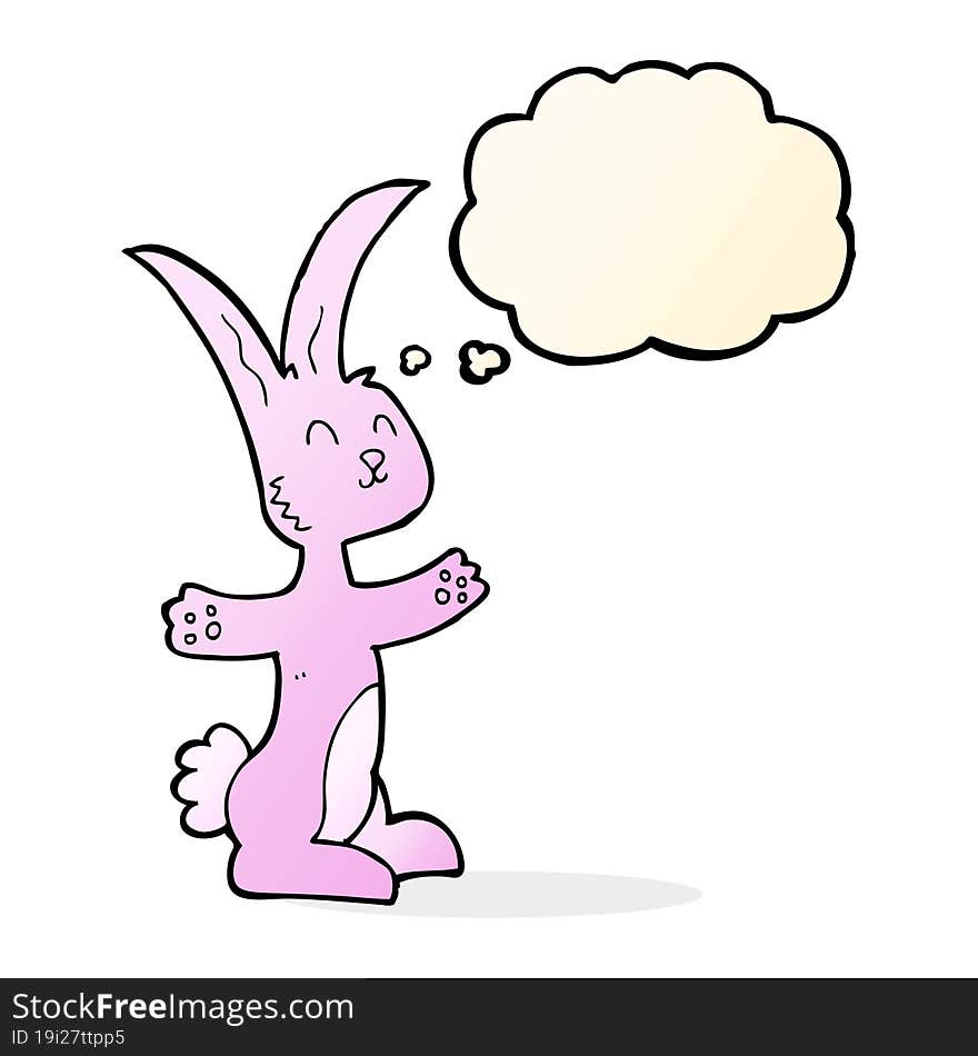 cartoon rabbit with thought bubble