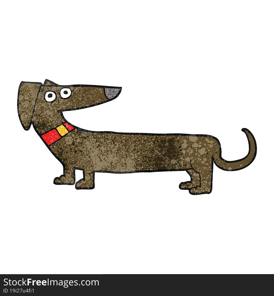 Textured Cartoon Sausage Dog