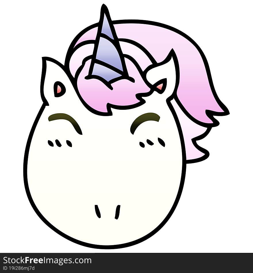 quirky gradient shaded cartoon unicorn