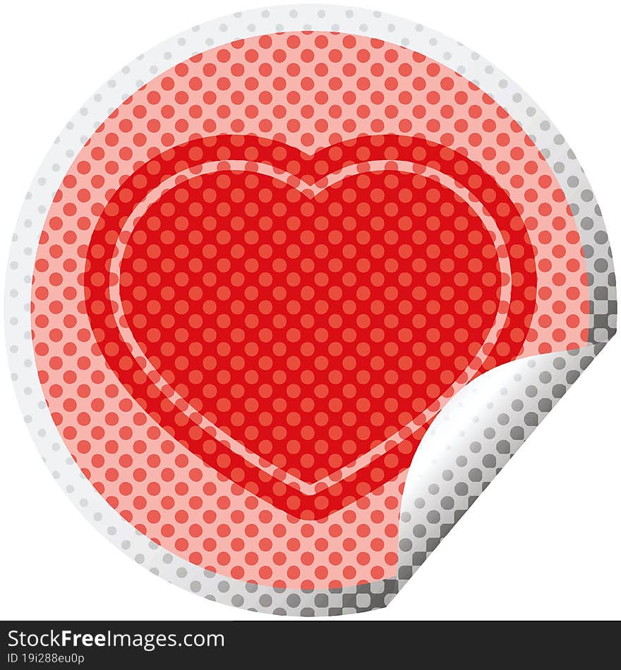 Heart Symbol Graphic Circular Sticker