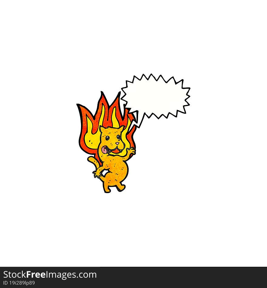 cartoon cat on fire