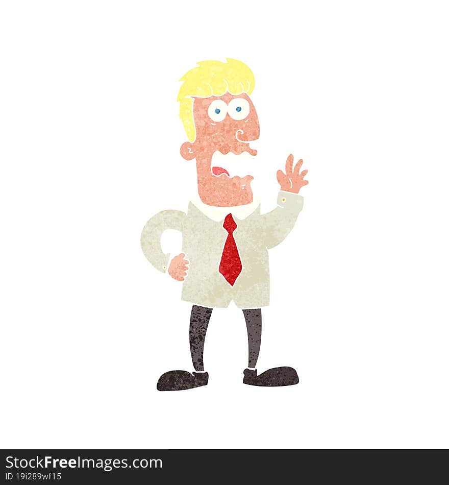 retro cartoon businessman