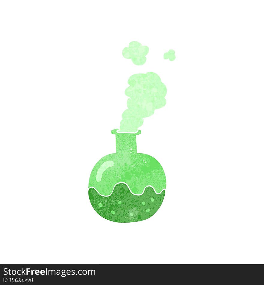 freehand retro cartoon chemical reaction