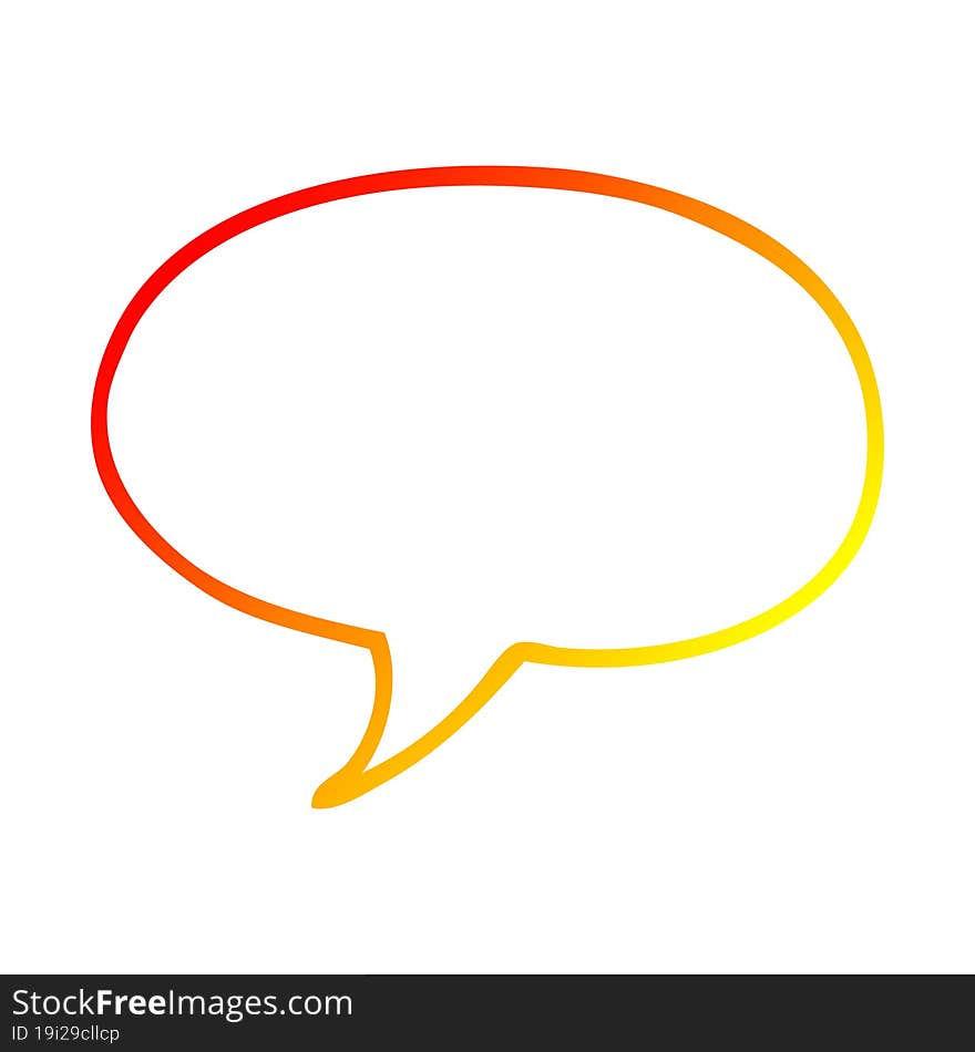 warm gradient line drawing cartoon speech bubble