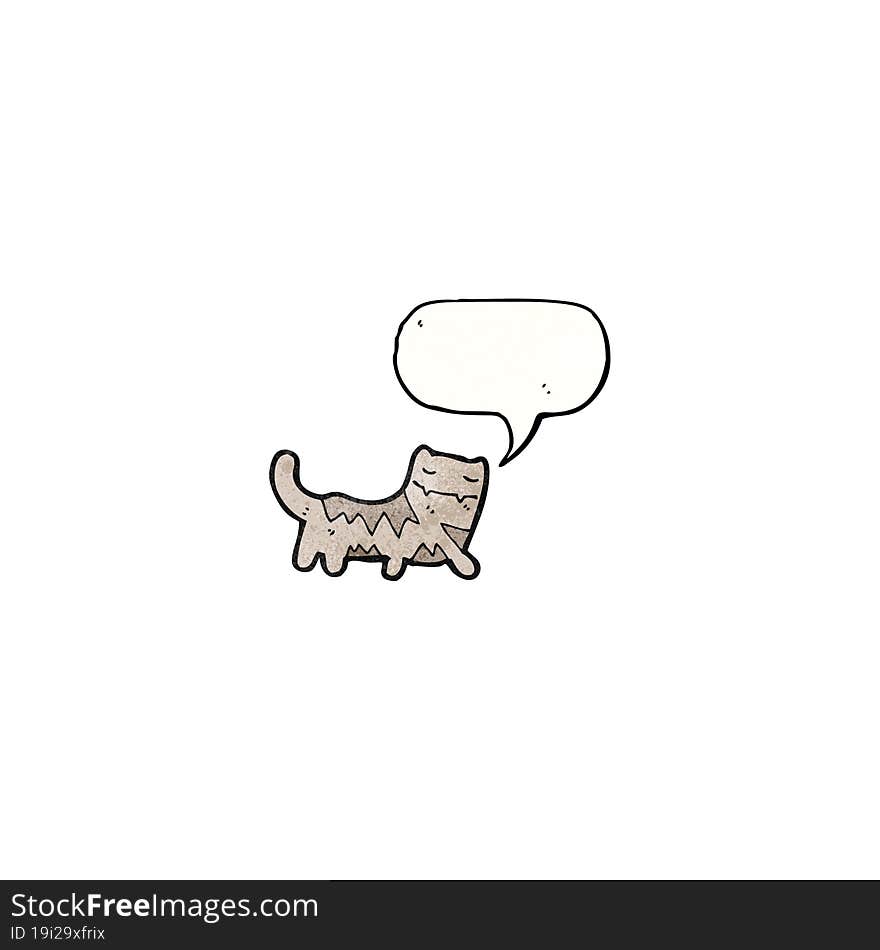 Cat With Speech Bubble Cartoon