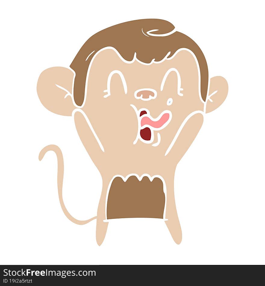 crazy flat color style cartoon monkey