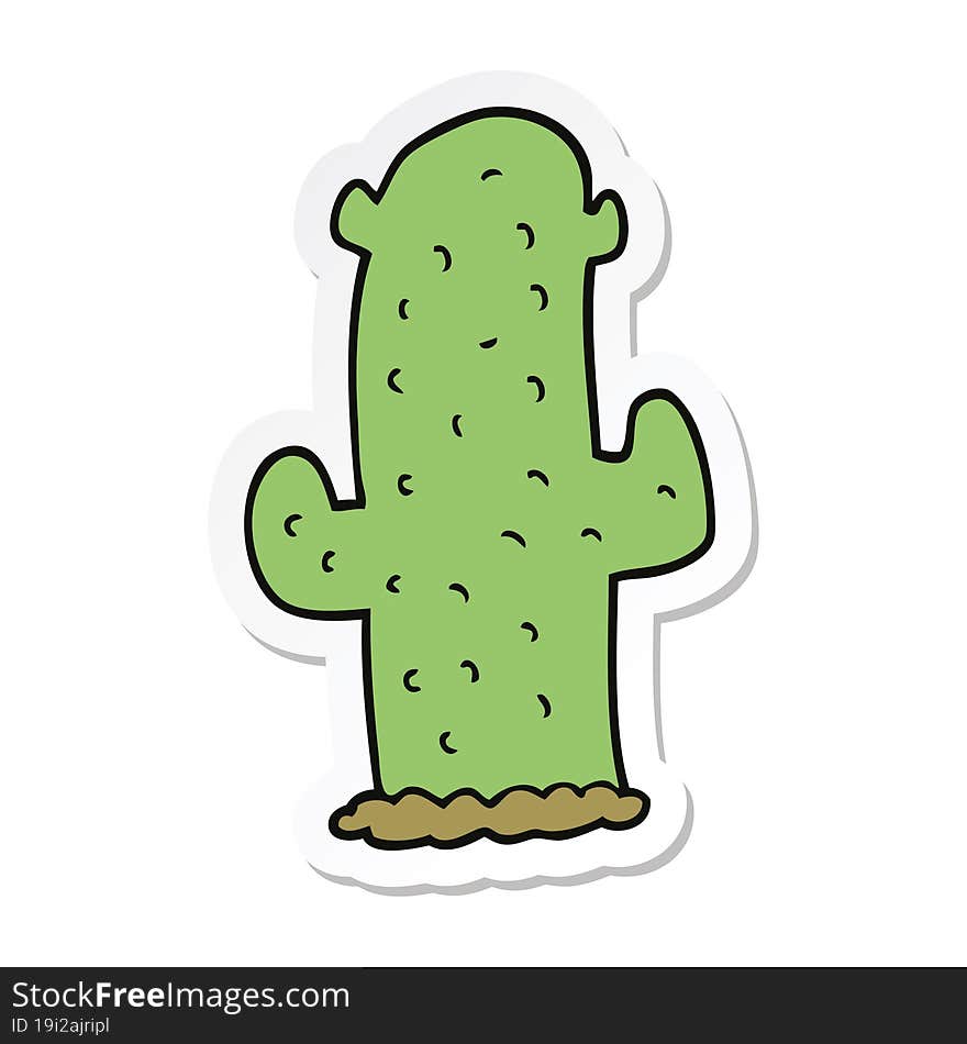 sticker of a cartoon cactus