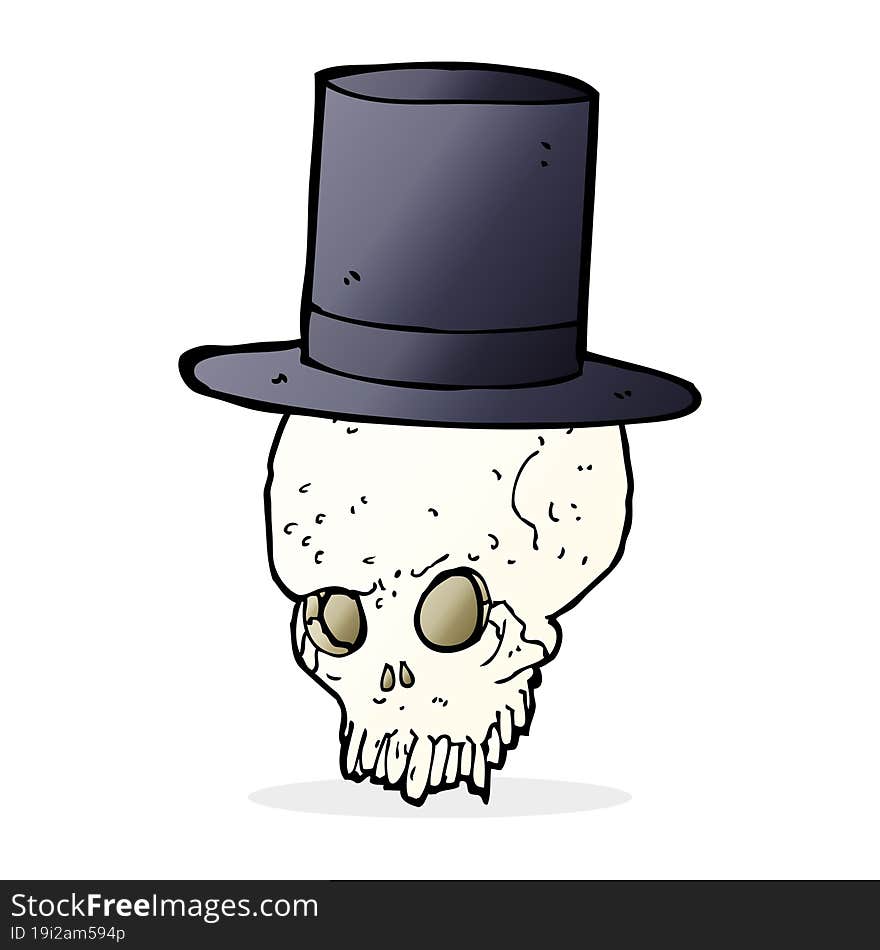 Cartoon Skull In Top Hat