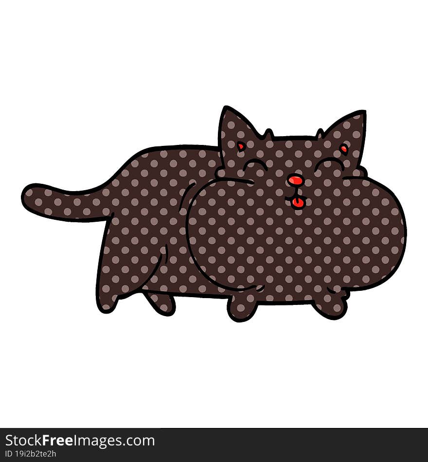 cartoon doodle fat cat