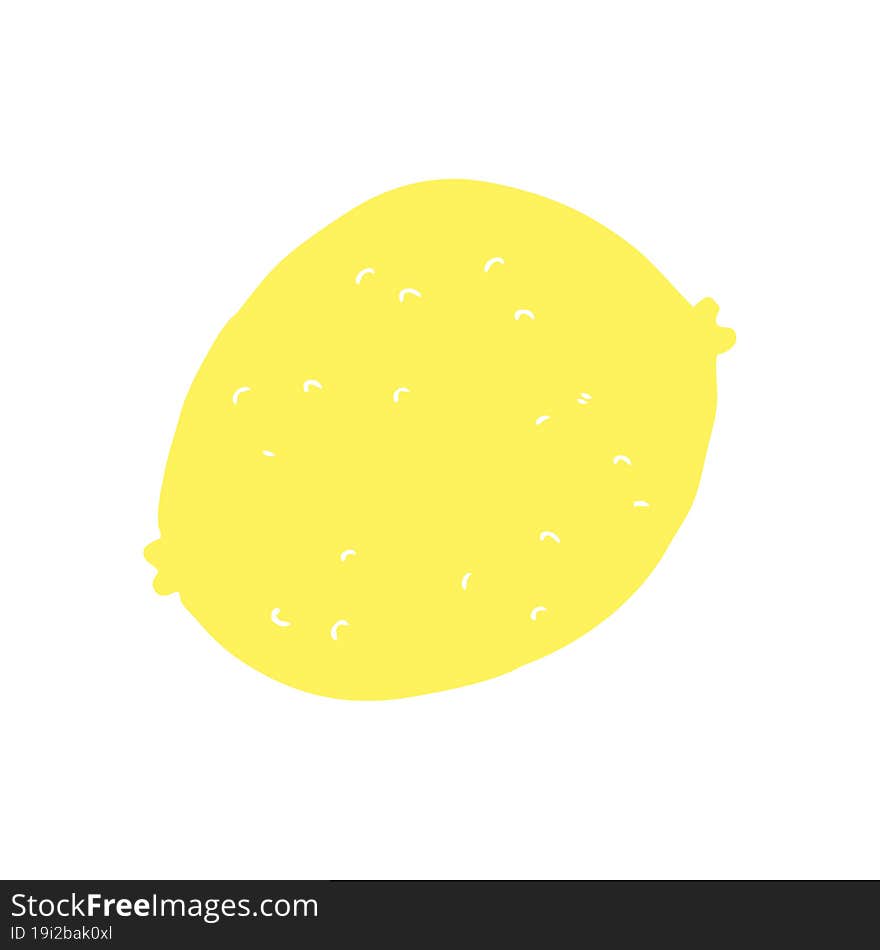 Flat Color Style Cartoon Lemon