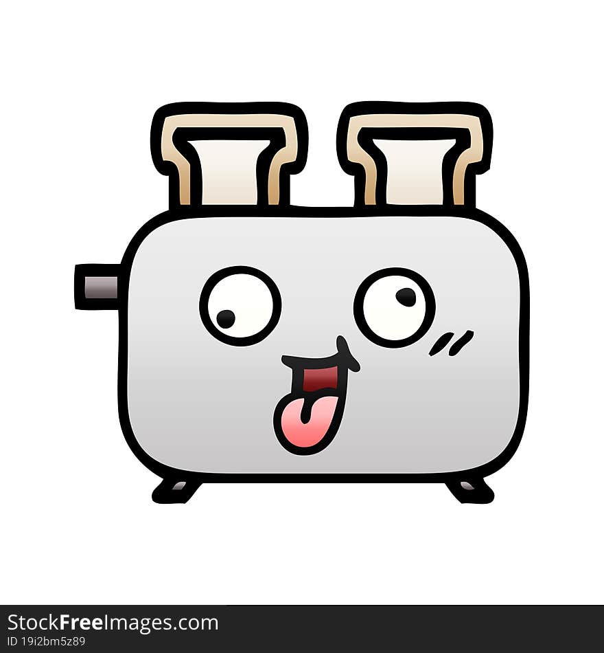 gradient shaded cartoon of a toaster