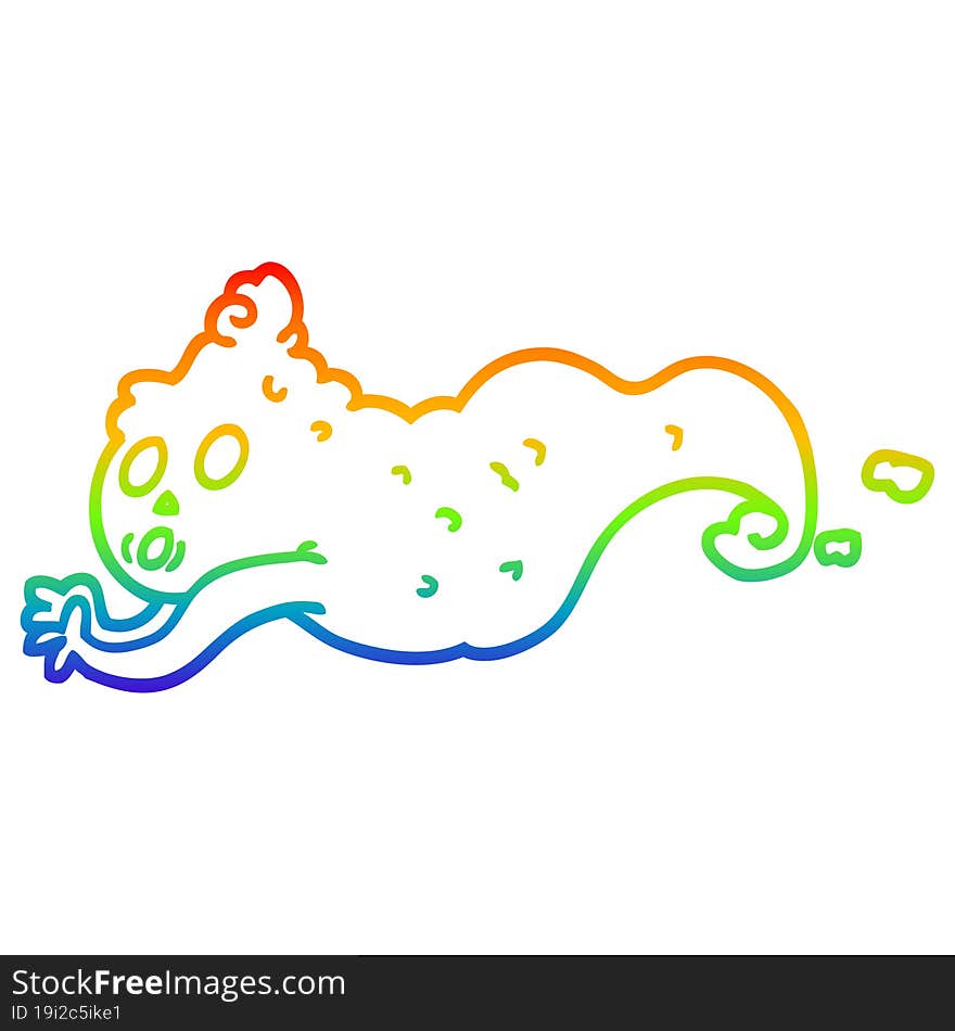 rainbow gradient line drawing cartoon spooky ghost