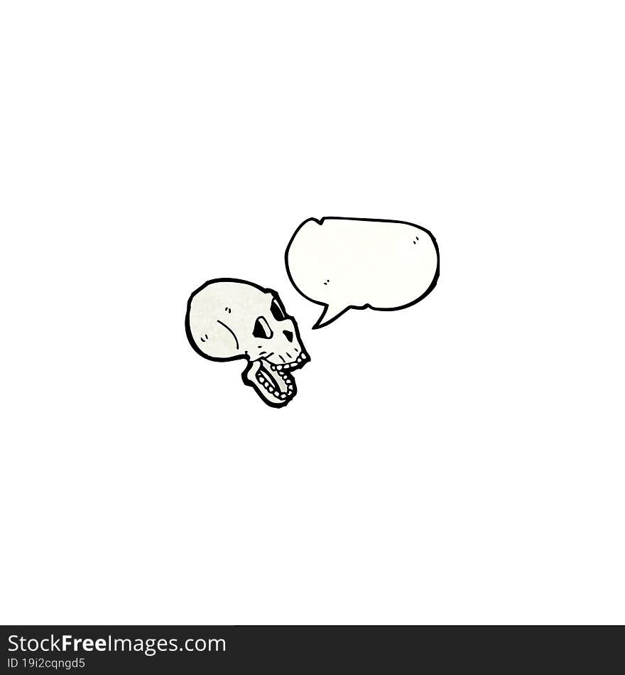 spooky talking skull cartoon