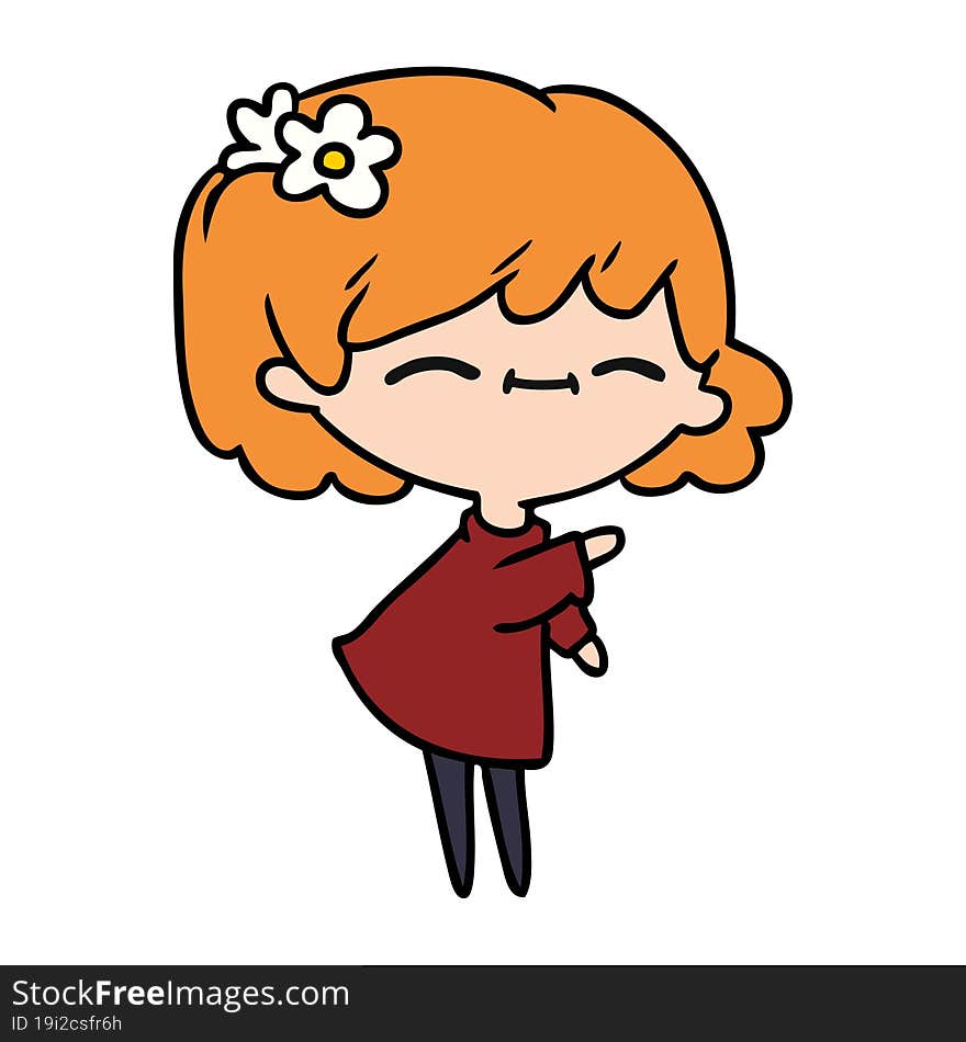 Cartoon Of Cute Kawaii Girl