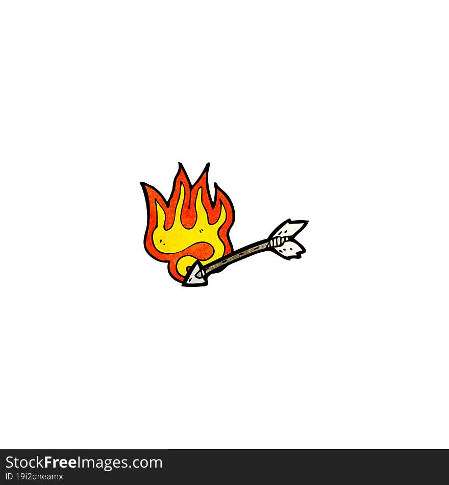 cartoon flaming arrow