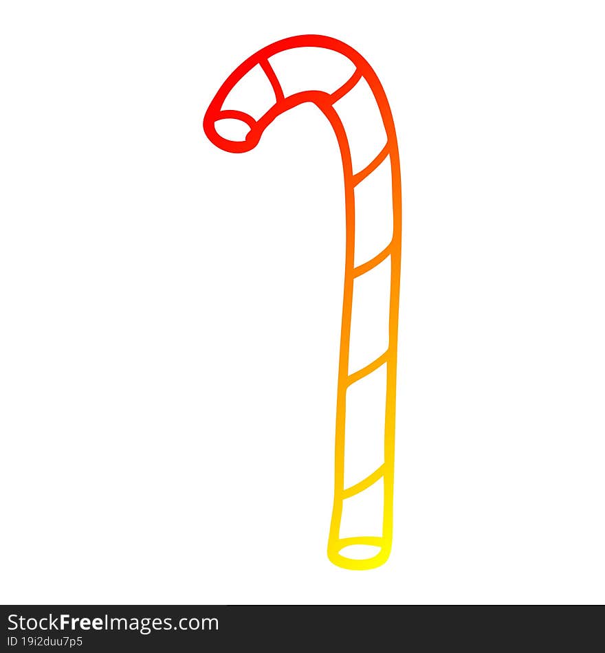 warm gradient line drawing cartoon candy cane