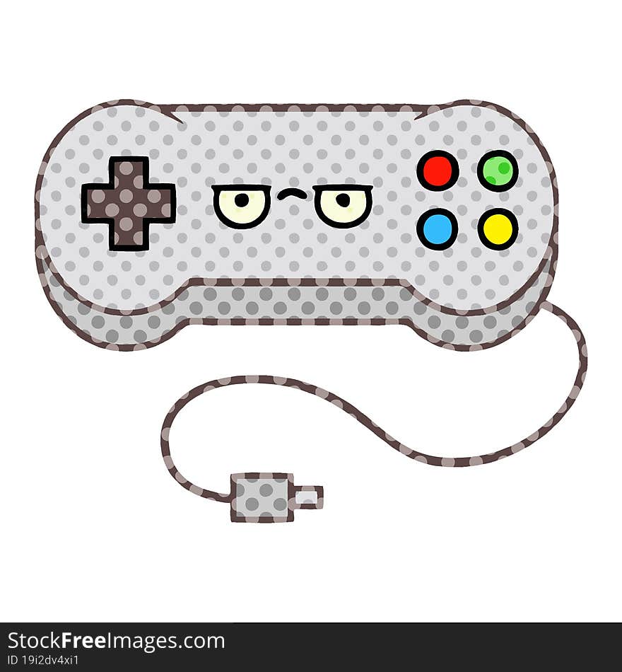 comic book style cartoon game controller