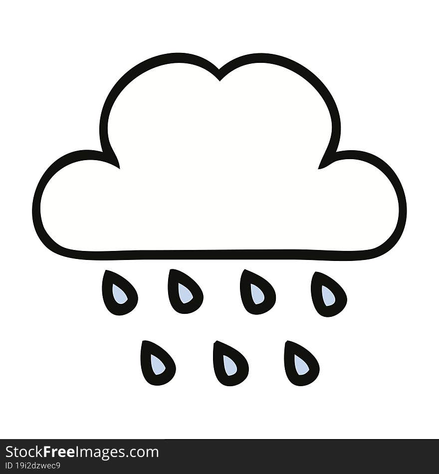 Cute Cartoon Rain Cloud