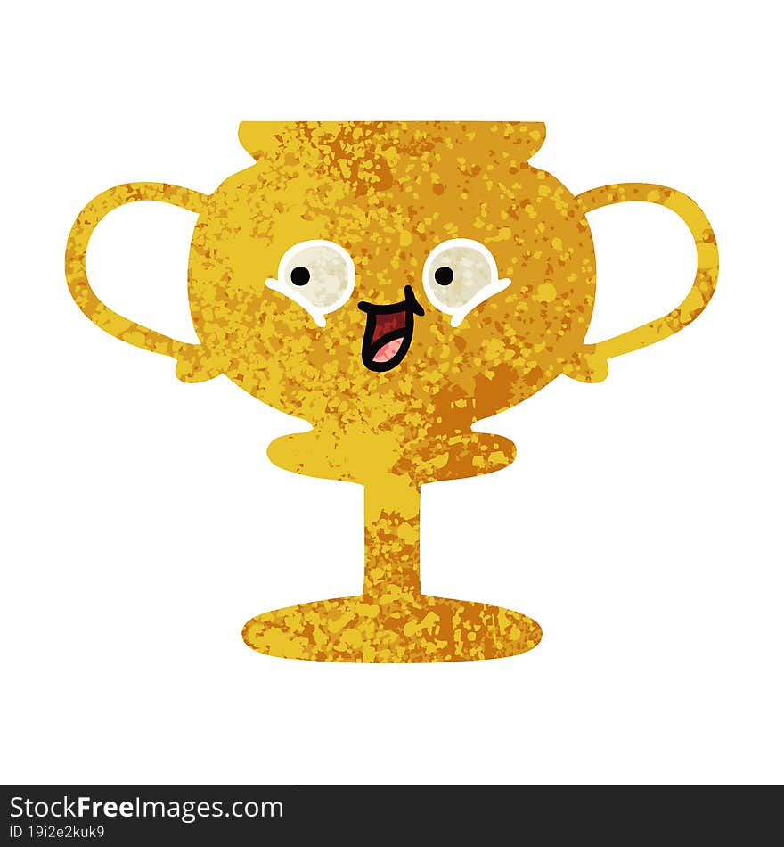 Retro Illustration Style Cartoon Trophy