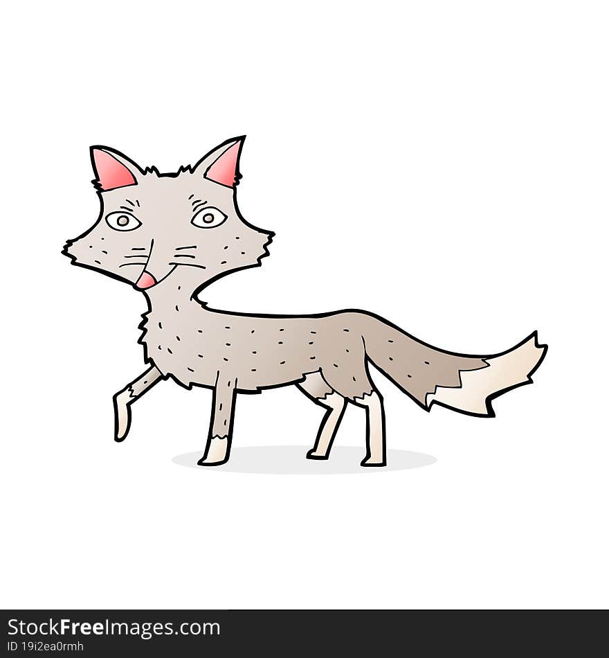 cartoon little wolf