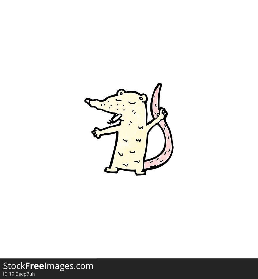 cartoon white lab rat