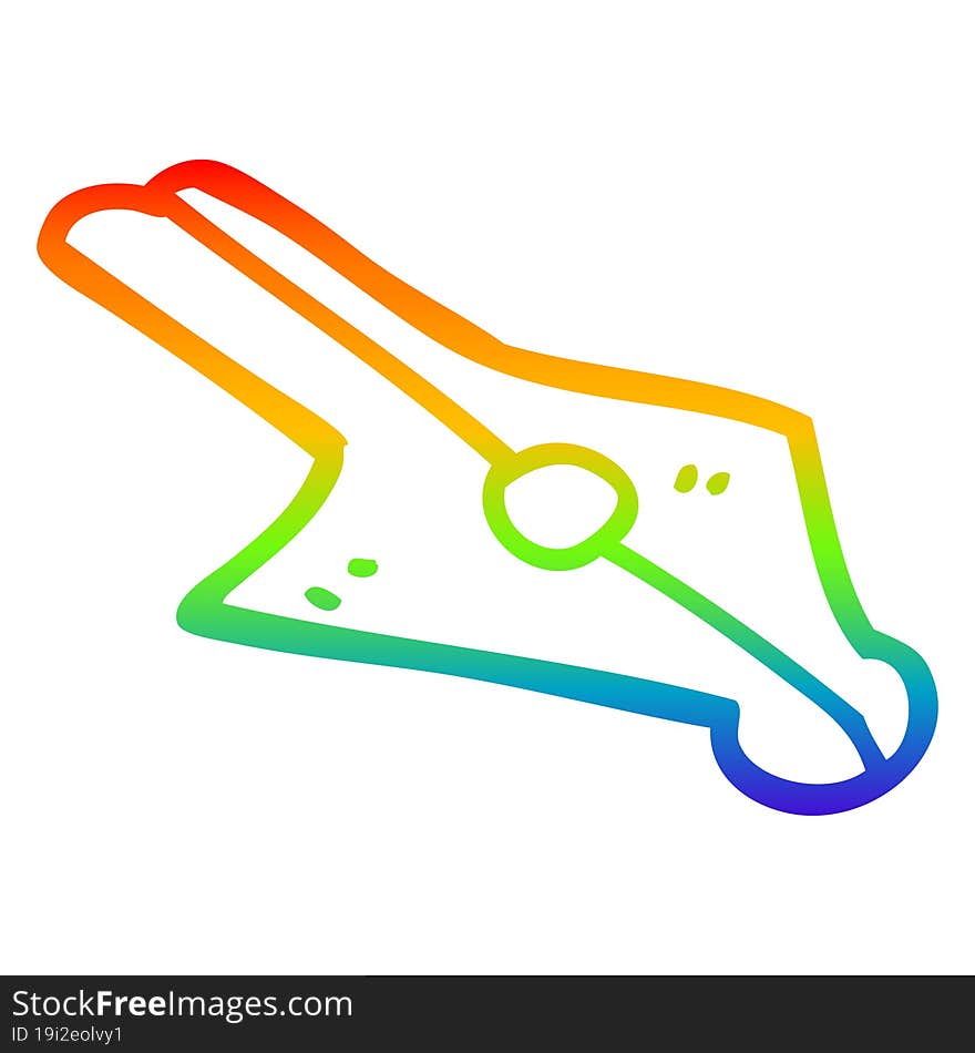 rainbow gradient line drawing cartoon fountain pen