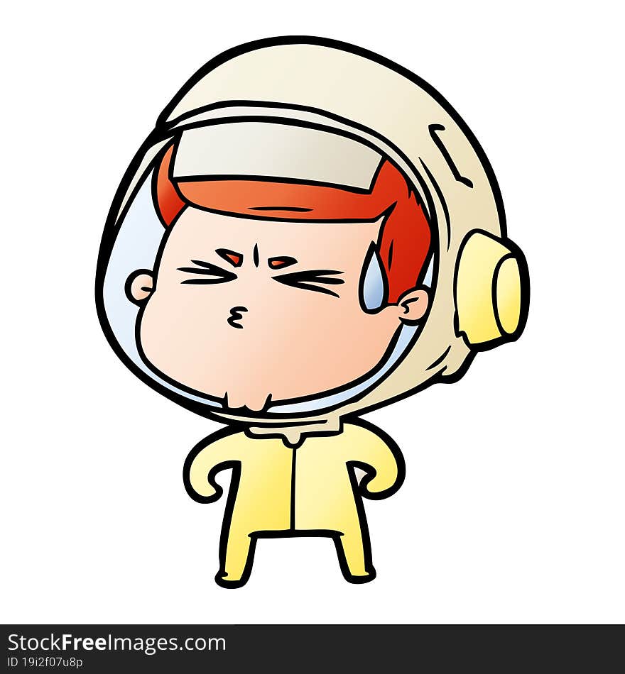 cartoon stressed astronaut. cartoon stressed astronaut