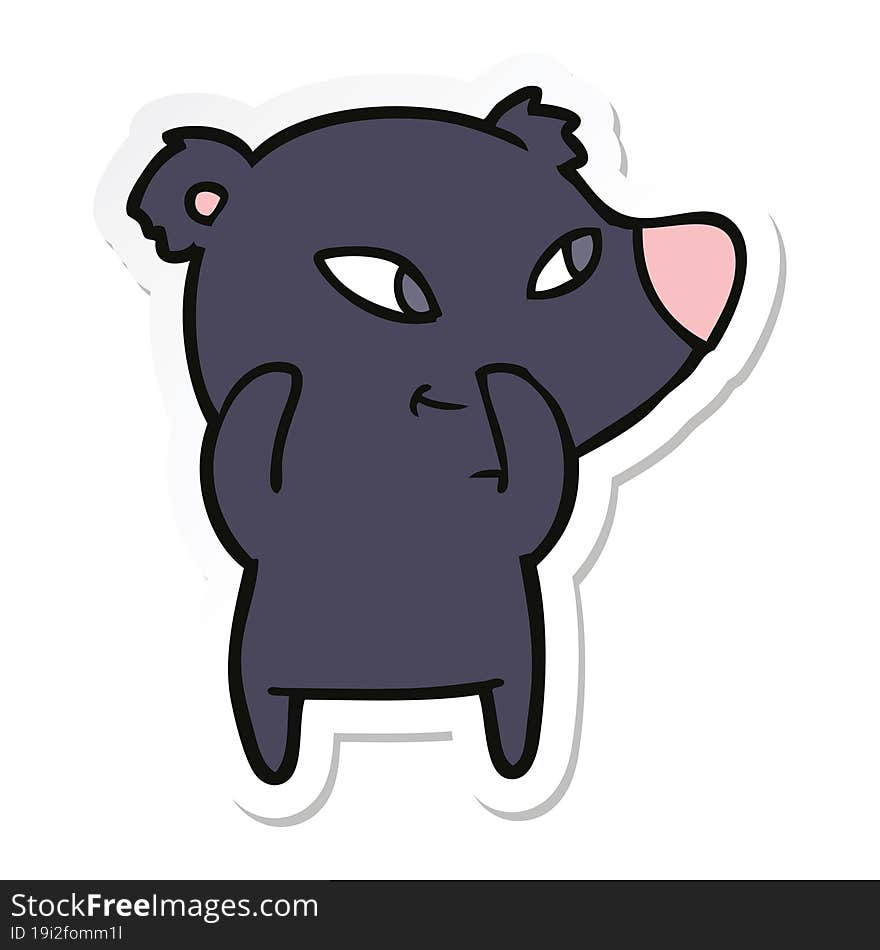 sticker of a cute cartoon bear