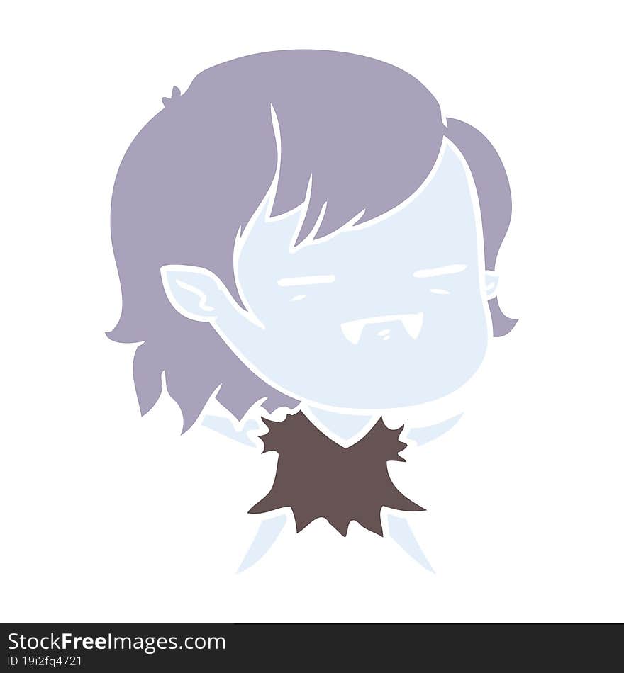 flat color style cartoon undead vampire girl