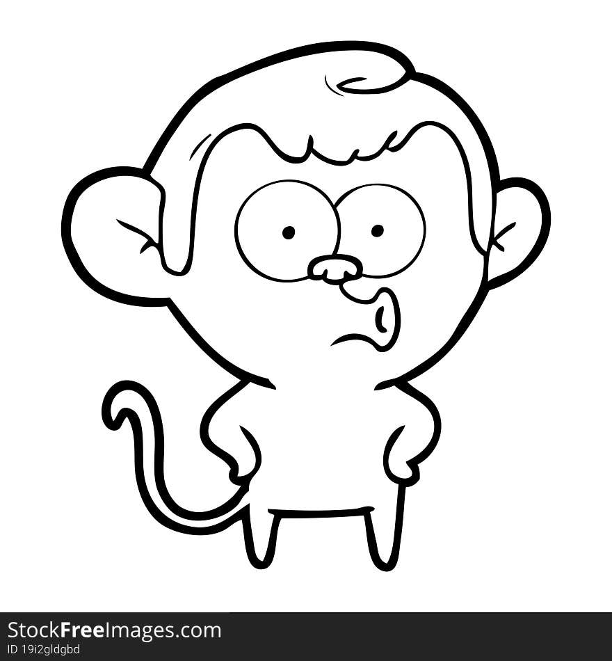 cartoon surprised monkey. cartoon surprised monkey