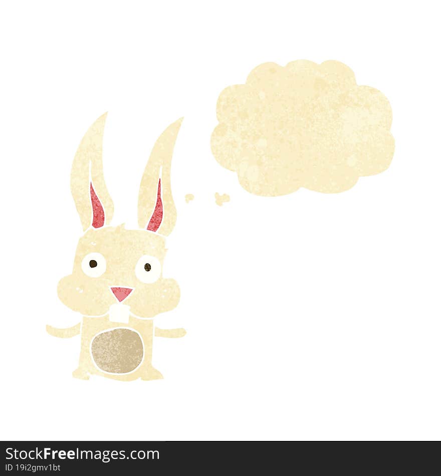 cartoon rabbit with thought bubble