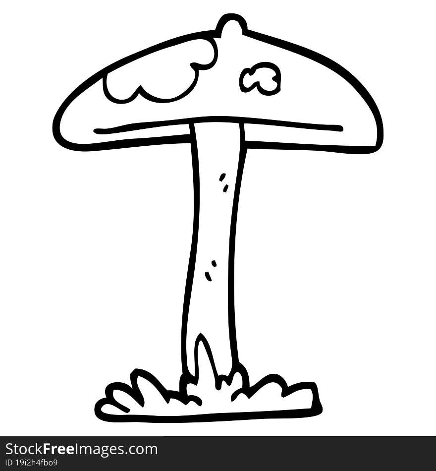 Line Drawing Cartoon Mushroom