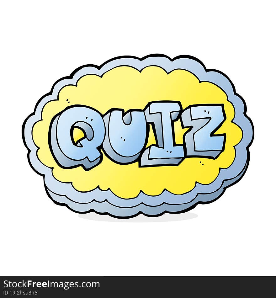 cartoon quiz sign