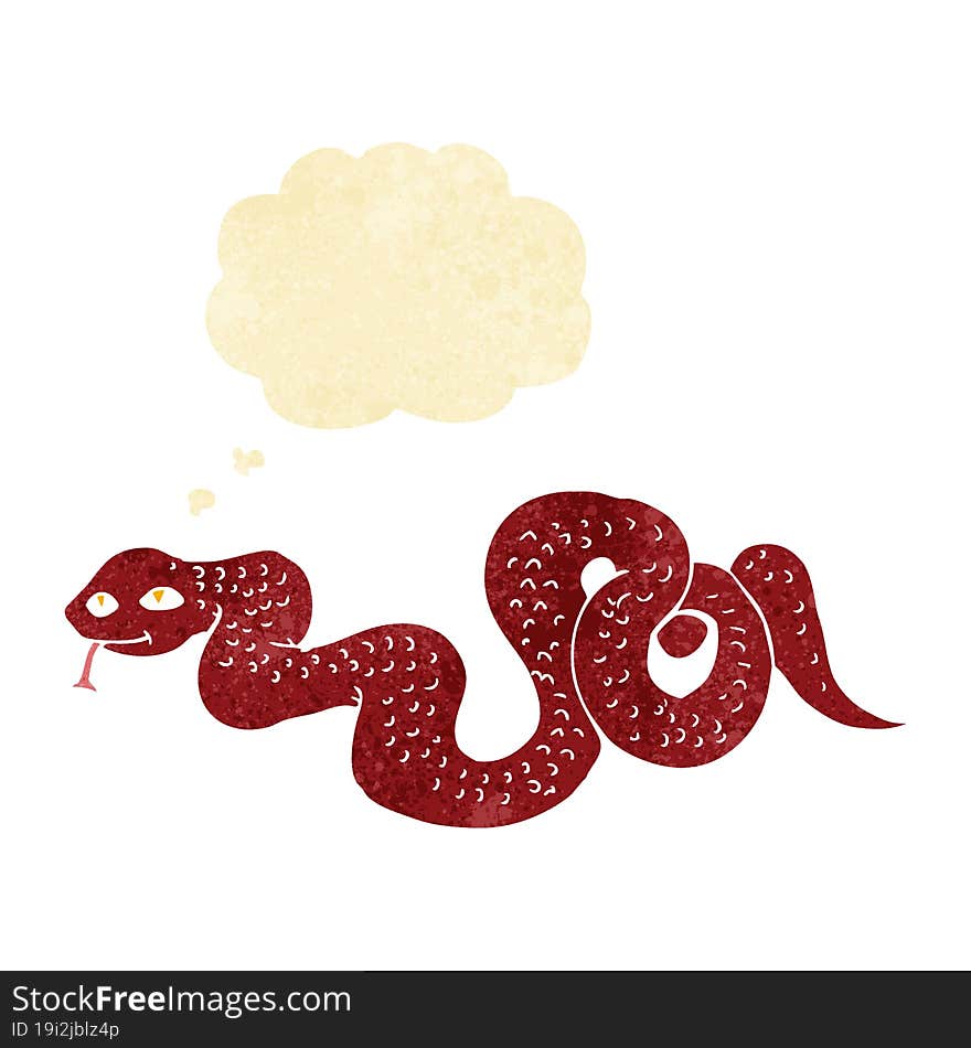 Cartoon Snake With Thought Bubble