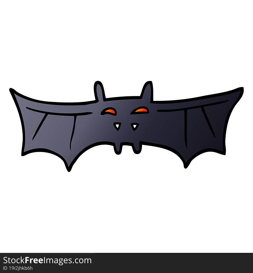 cartoon doodle vampire bat