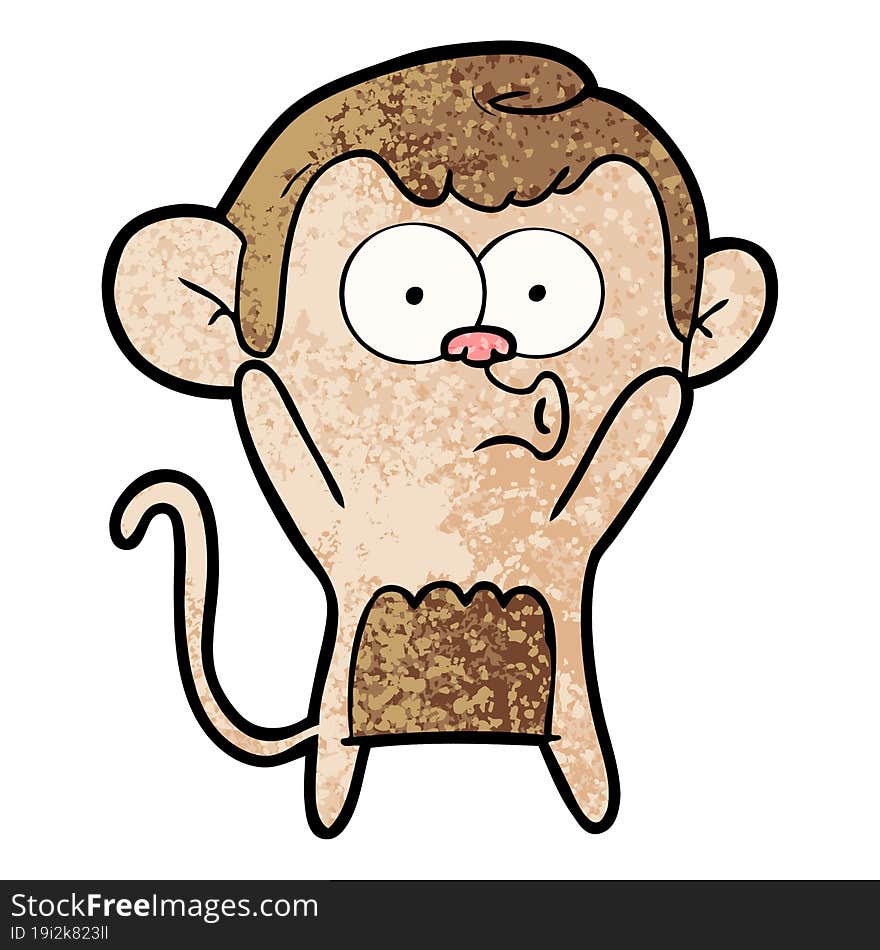 cartoon surprised monkey. cartoon surprised monkey