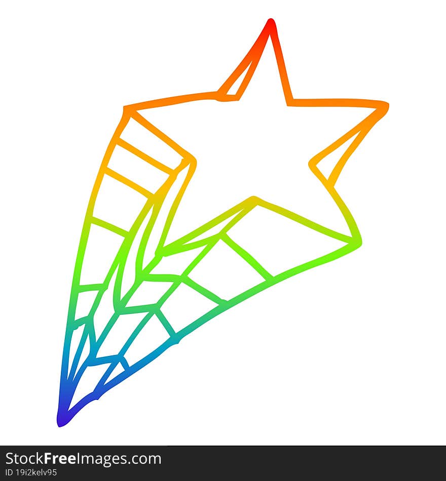 rainbow gradient line drawing decorative star element