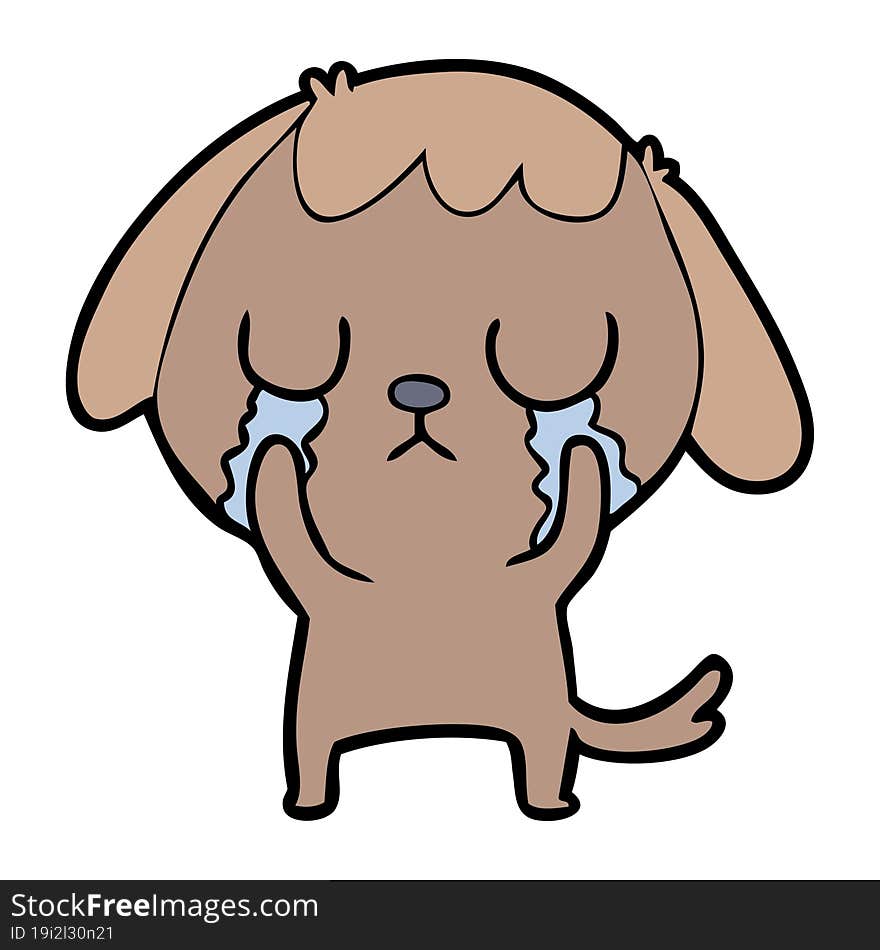 cute cartoon dog crying. cute cartoon dog crying