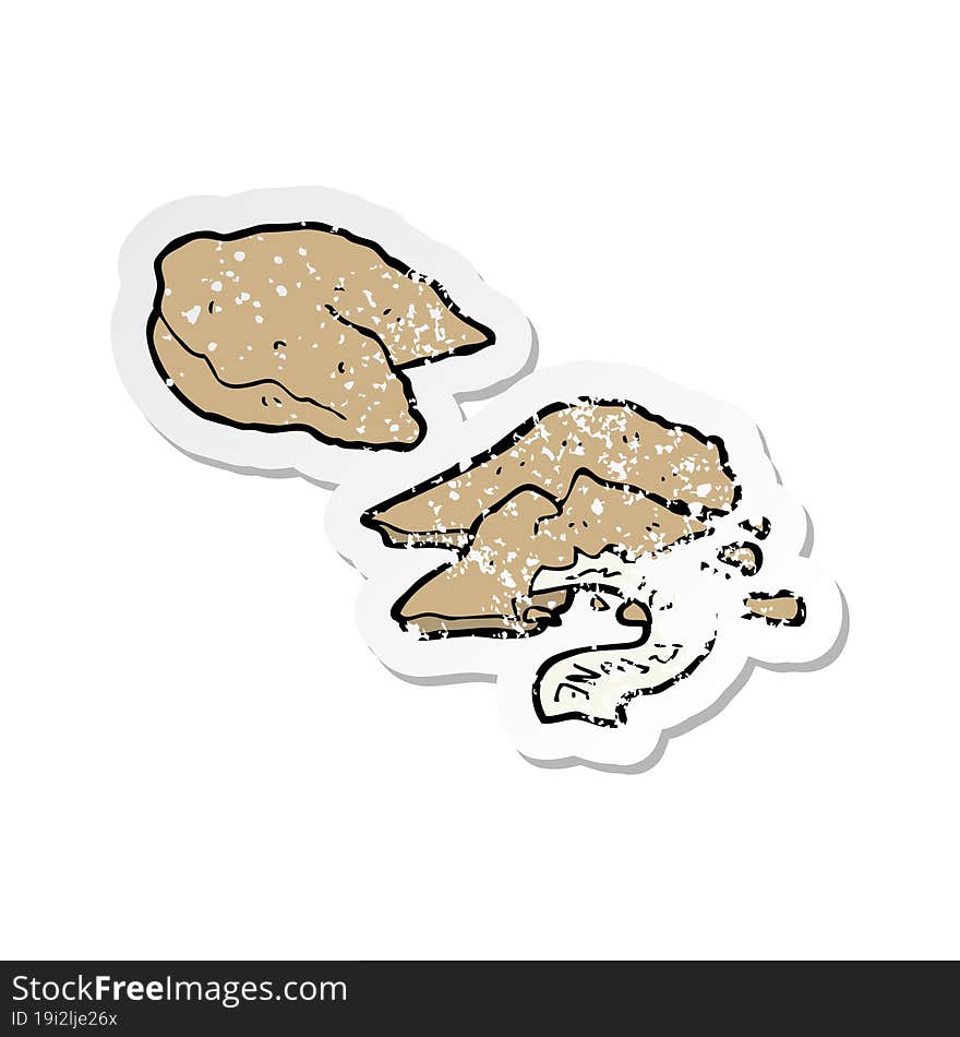 distressed sticker of a cartoon fortune cookies