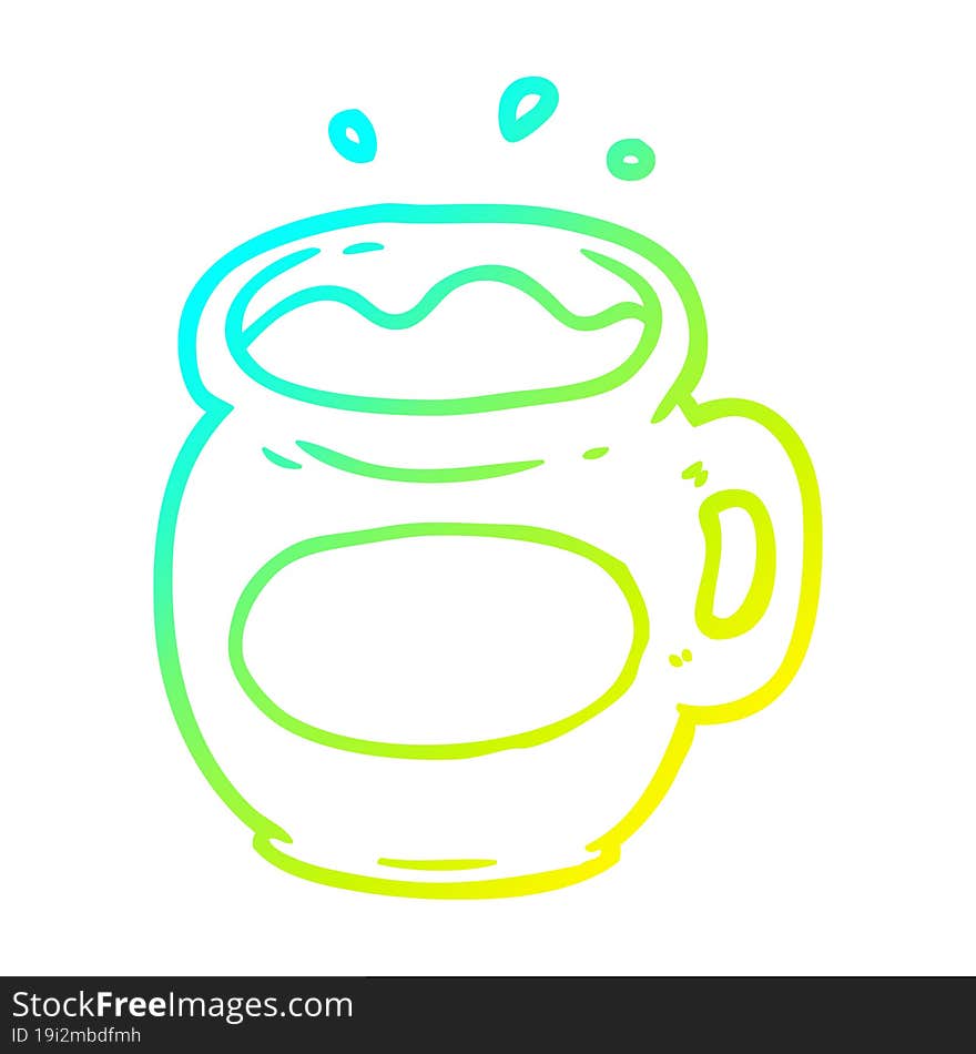 cold gradient line drawing mug of coffee