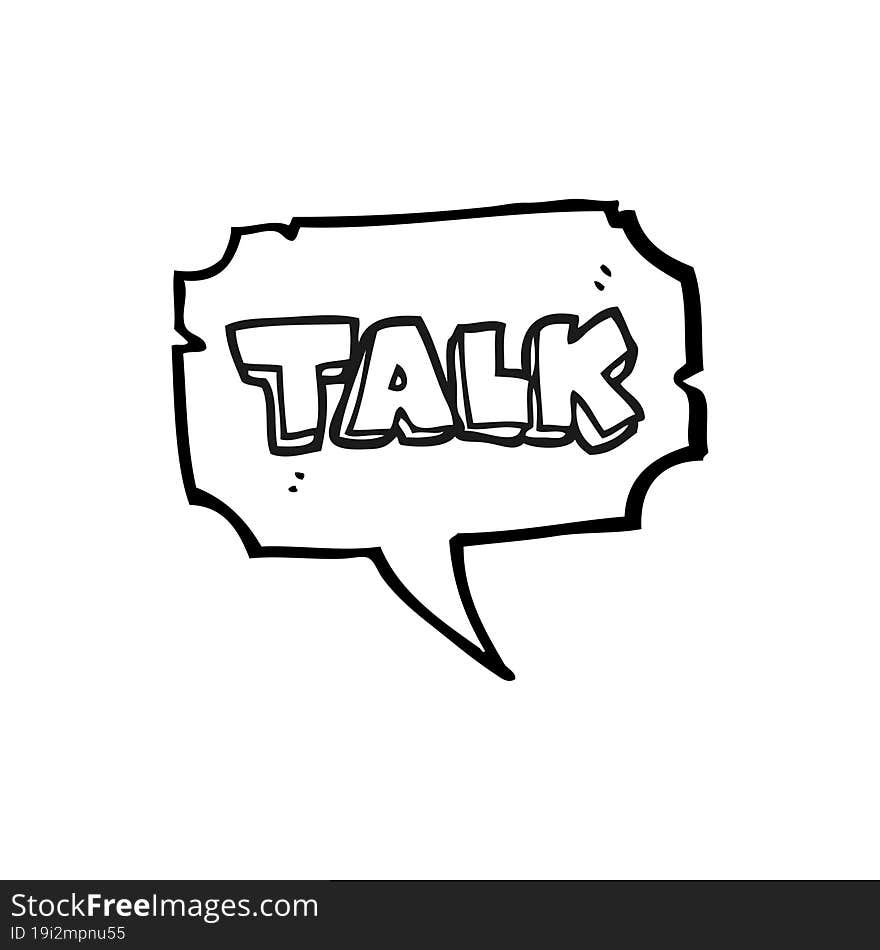 black and white cartoon talk symbol